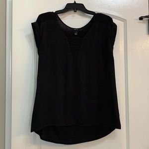 Large black short sleeve dressy top